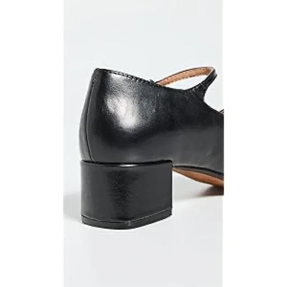 Classic Black Mary Jane Block Heel Pumps - Picture 2 of 5